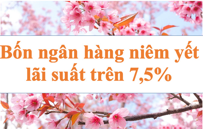 Lãi suất ngân hàng hôm nay 3.7: Bốn ngân hàng niêm yết lãi suất trên 7,5%